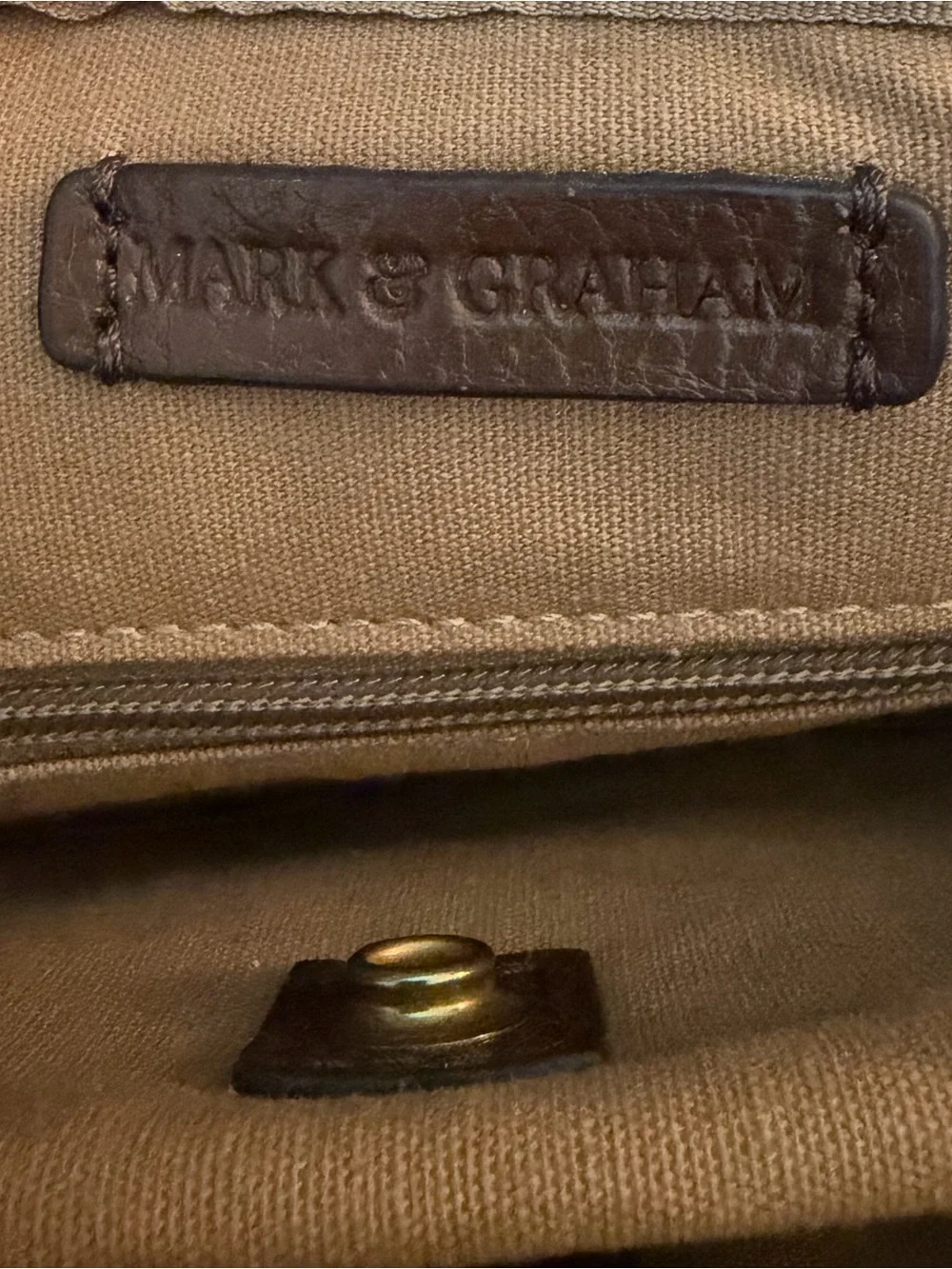 Mark & Graham Harvey Leather Laptop bag/ Briefcase w/ adjustable strap - Brown